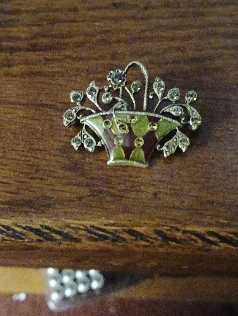 Vintage Catherine Popesco France Flower Basket Brooch EUC